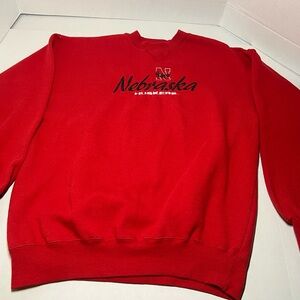 Vintage 90’s 00’s Nebraska Cornhuskers Embroidered pullover fleece lined